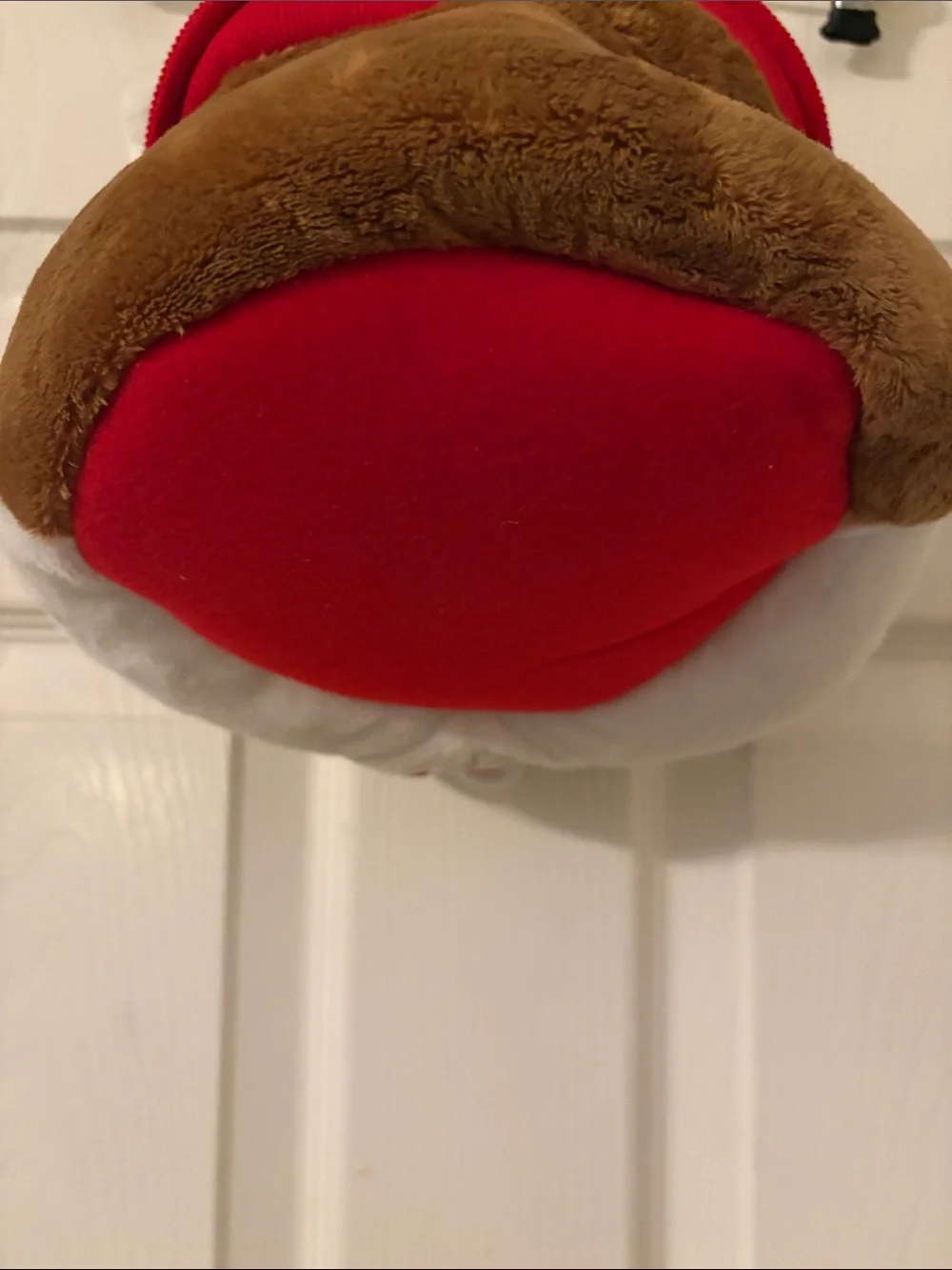 Kids Plush Buc-ee’s Animal bucket- Brown & White with Red Handle. 6” x 12”
